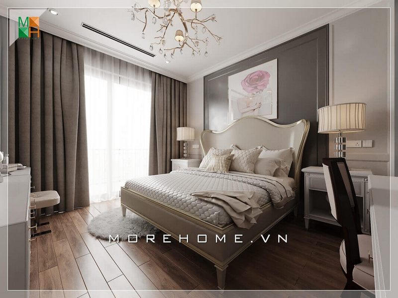Gợi ý # 20 Mẫu phòng ngủ hiện đại, tân cổ điển trong thiết kế nội thất căn hộ 105m2